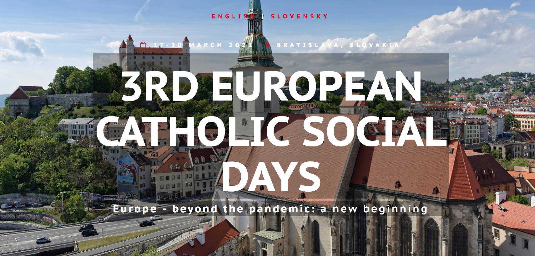 Screeshot of the official website of the 3rd European Catholic Social Days