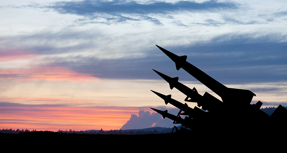 The,Missiles,Are,Aimed,To,The,Sky,At,Sunset.,Nuclear